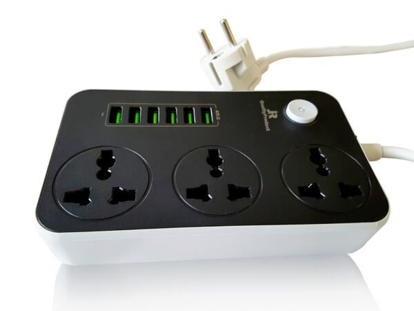 Travel Multi Extension with 6 USB Charger Outlets Flex has 2 pin Euro Type Plug. - Image 2