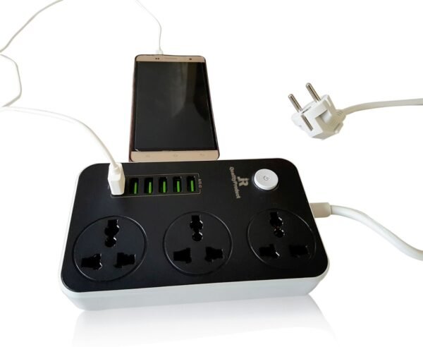 Travel Multi Extension with 6 USB Charger Outlets Flex has 2 pin Euro Type Plug. - Image 3