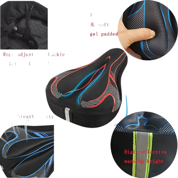 Gel Padded Bike Seat Cover - Comfortable, Ventilated Ultra Soft Padding - Image 2